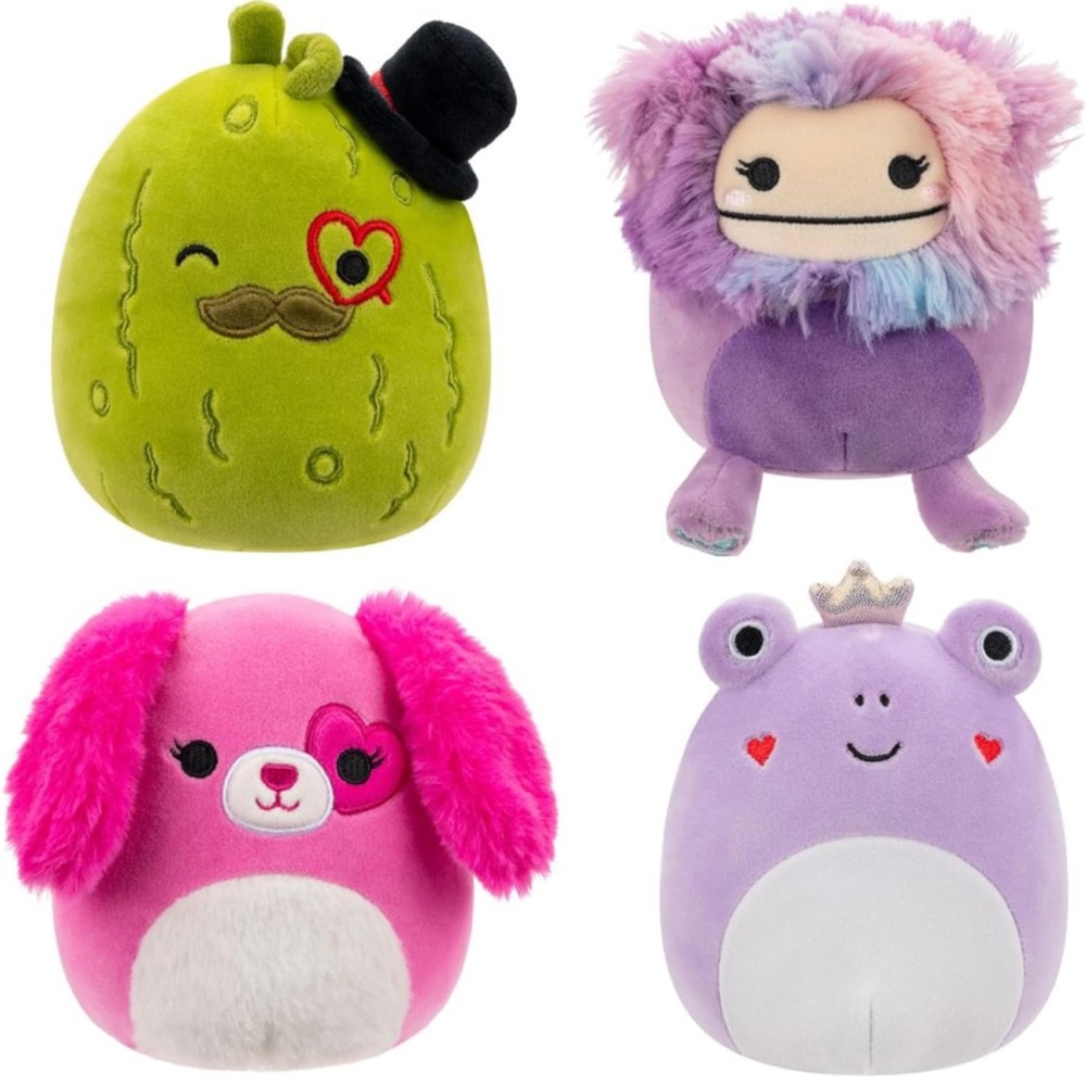 New 5” Valentines Day Squishmallow Box Set- Charles the Pickle, Eden the Bigfoot